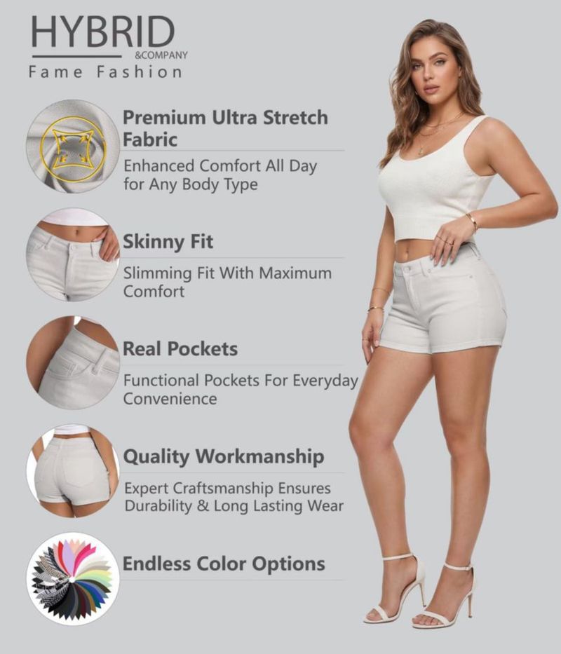 Pantalones cortos Hybrid & Company SH44876 gris claro S