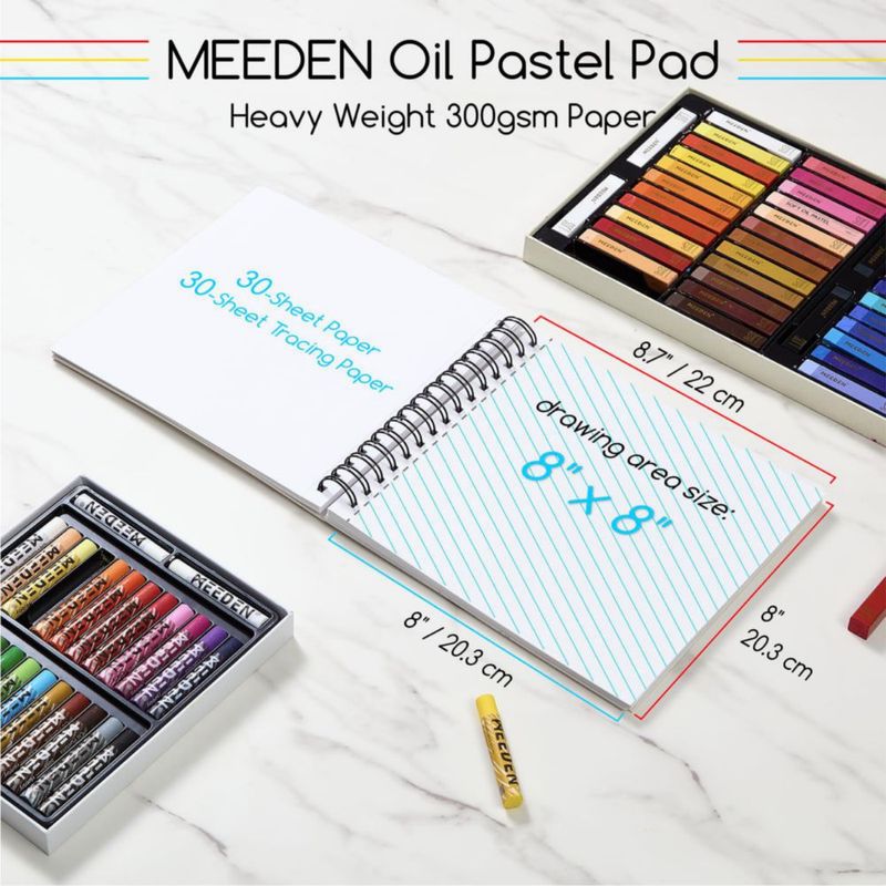 Papel para Pastel al Óleo MEEDEN 20 cm 300 gsm 30 Hojas