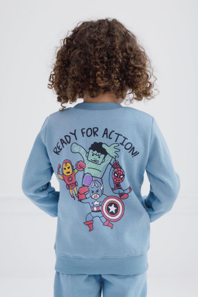 Conjunto Marvel para Niños Pequeños 2T Azul Polvoriento
