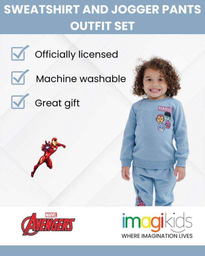 Conjunto Marvel para Niños Pequeños 2T Azul Polvoriento