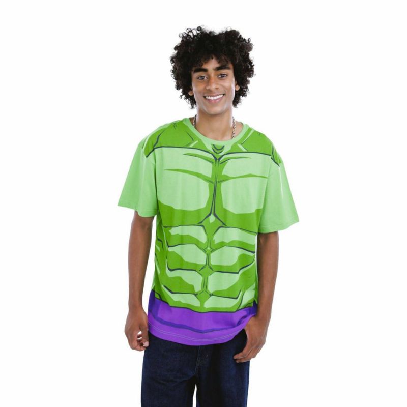 Camiseta Marvel Hulk Verde Talla Grande con Estampado