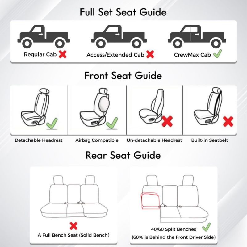 Juego completo de fundas de asiento impermeables Huidasource Tundra