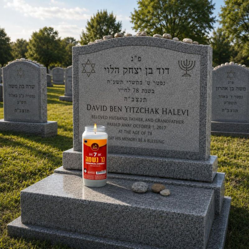 Vela Ner Mitzvah de 7 Días Pack de 3 Kosher Conmemorativa