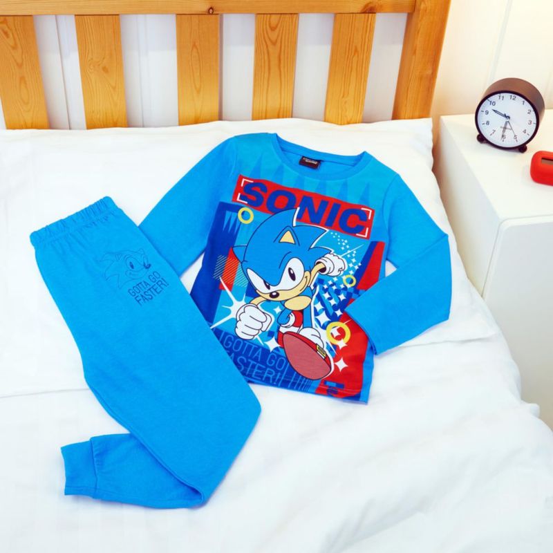 Conjunto de Pijamas Sonic The Hedgehog para Niños Suave y Cómodo Azul