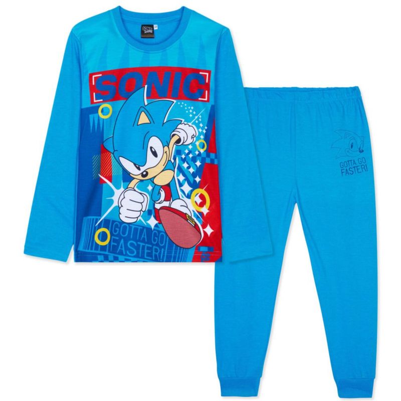 Conjunto de Pijamas Sonic The Hedgehog para Niños Suave y Cómodo Azul