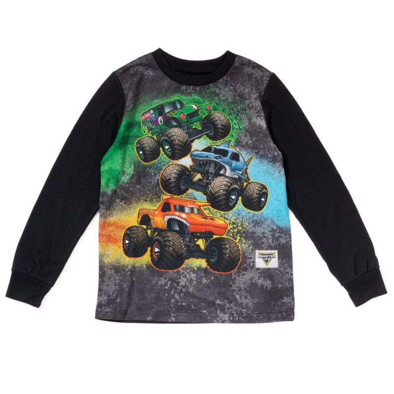 Pijama Monster Jam 7-8 Negro Carbón
