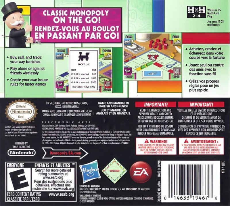 Cartucho Electronic Arts Monopoly DS Reacondicionado de Calidad A