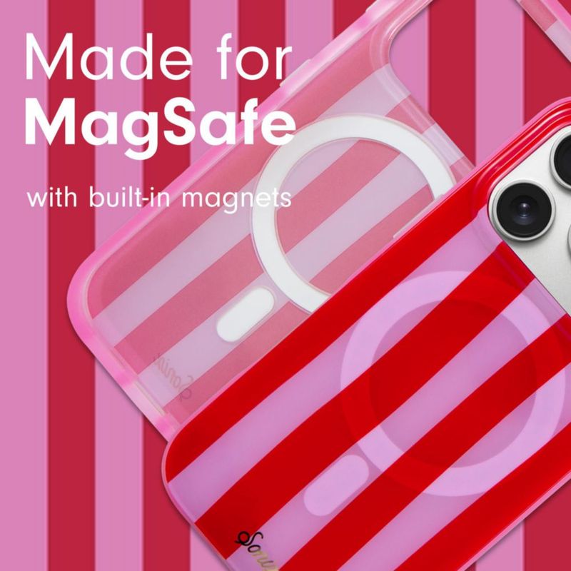 Funda Sonix para iPhone 18/17 Pro con franjas rojas y rosadas