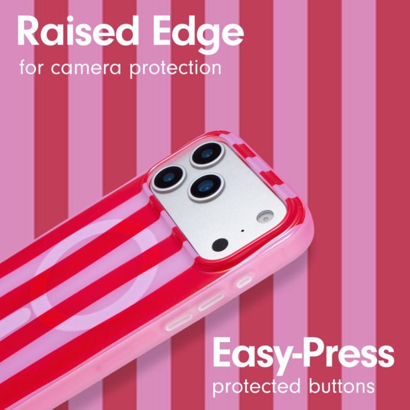 Funda Sonix para iPhone 18/17 Pro con franjas rojas y rosadas