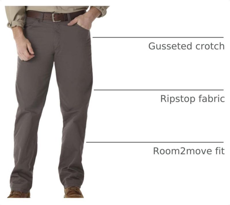 Pantalones Wrangler 34W x 76 cm Carbón Técnico