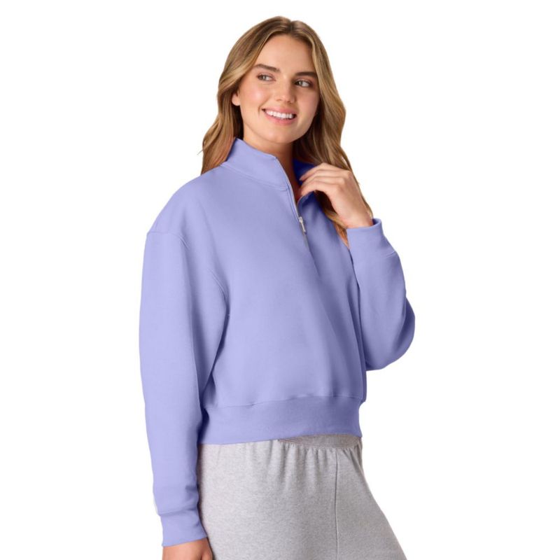 Sudadera Hanes EcoSmart de Mezcla de Algodón y Poliéster con Cremallera Cuarto