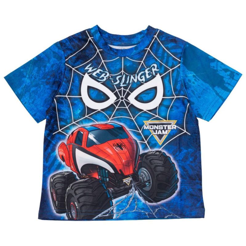 CAMISETA Monster Jam Spiderman Azul 3T