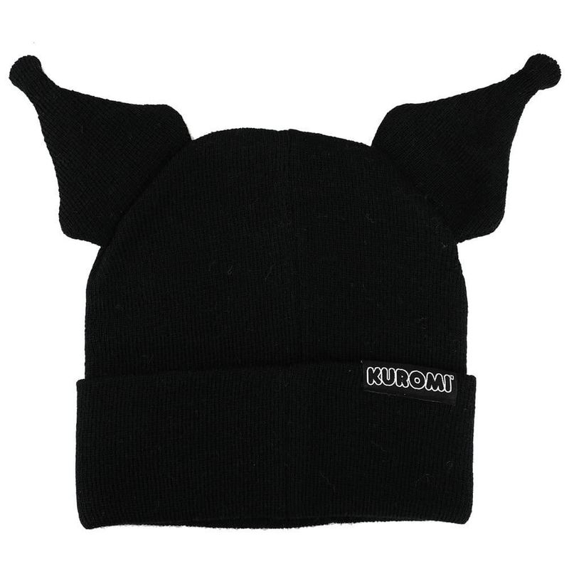 Gorro Bioworld Kuromi con Bordado y Orejas de Peluche 3D Negro