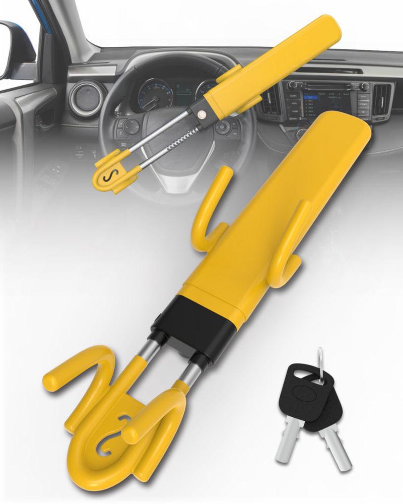 Candado para volante RETRUE color amarillo anti-robo
