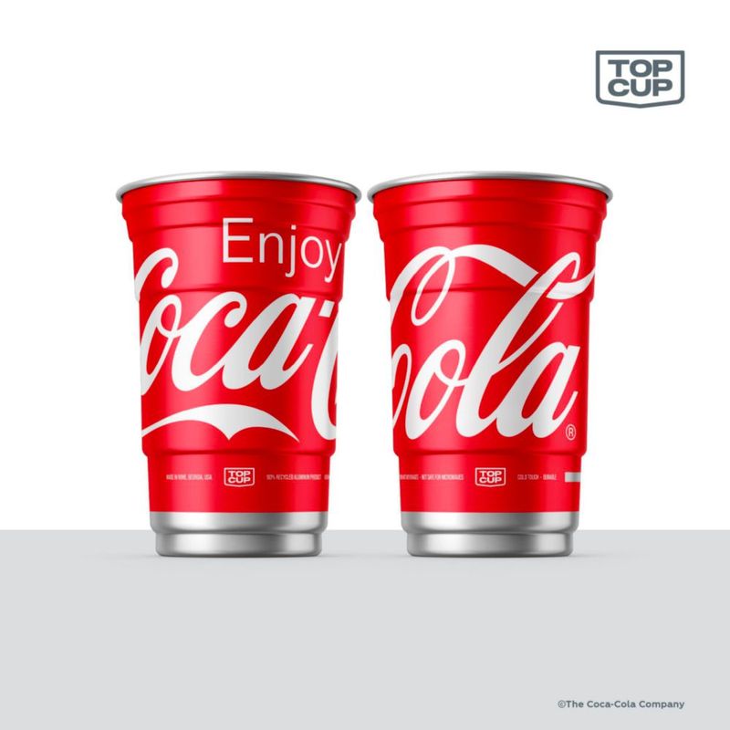 Vaso Top Cup de Aluminio 568 ml Coca‑Cola (Pack de 20)