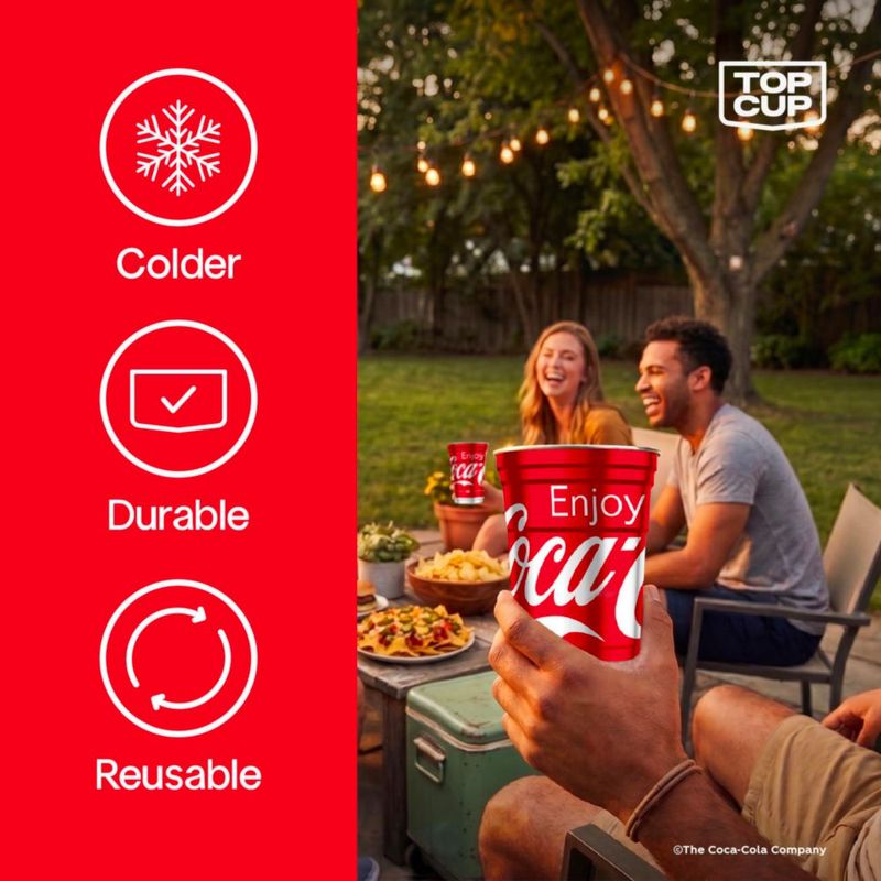 Vaso Top Cup de Aluminio 568 ml Coca‑Cola (Pack de 20)
