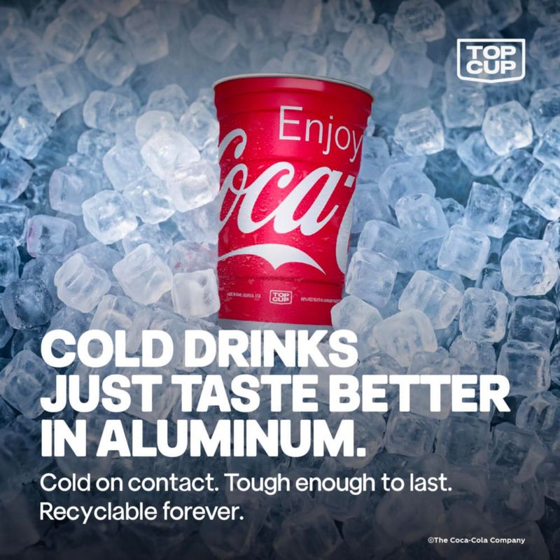 Vaso Top Cup de Aluminio 568 ml Coca‑Cola (Pack de 20)