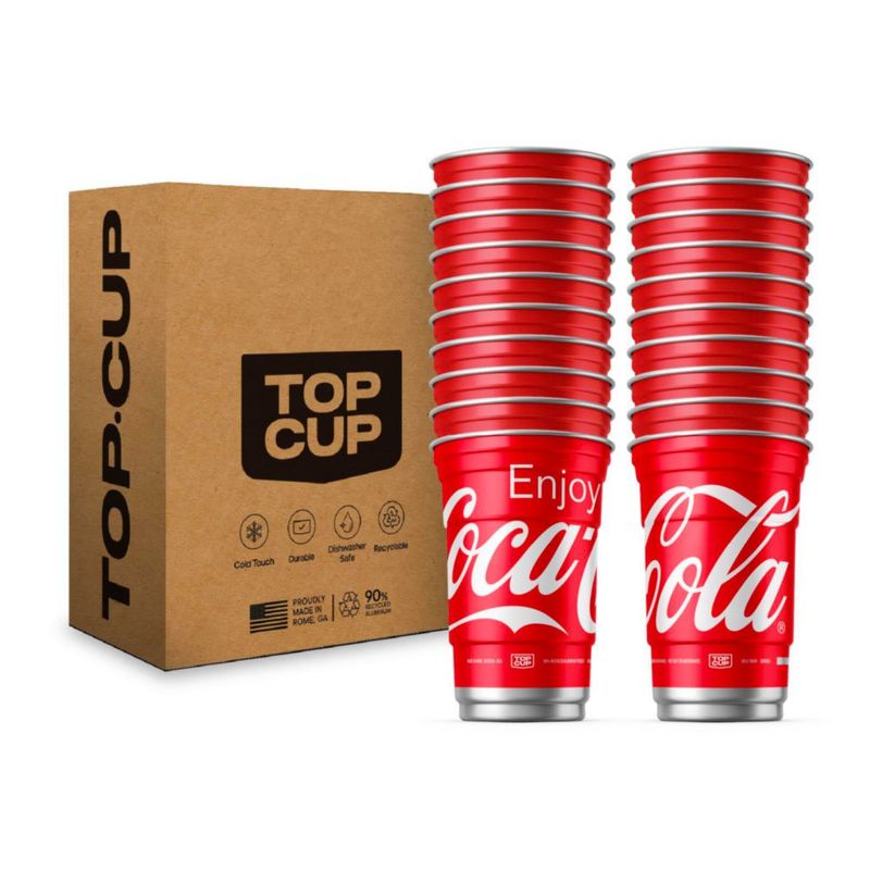 Vaso Top Cup de Aluminio 568 ml Coca‑Cola (Pack de 20)