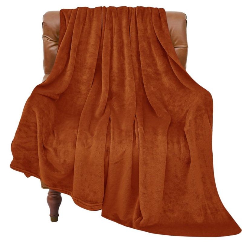 Manta BEDELITE 127 cm Terracota de felpa de microfibra