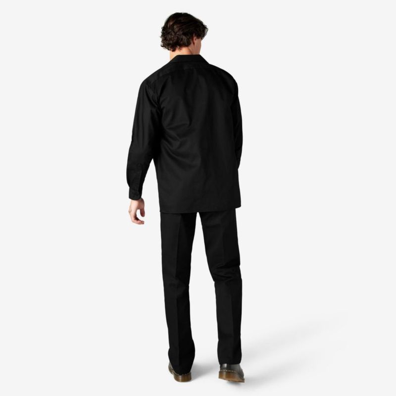Camisa de Trabajo Dickies Negra Talla L con Absorción de Humedad