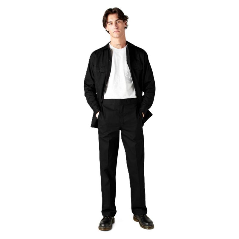 Camisa de Trabajo Dickies Negra Talla L con Absorción de Humedad