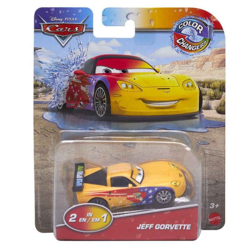 Juguete Disney Cars 2024 Jeff Gorvette Cambia de Color