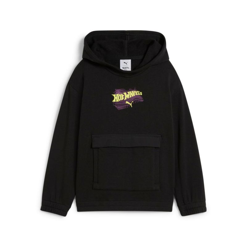 Sudadera con capucha PUMA x Hot Wheels 3T negra con diseño gráfico