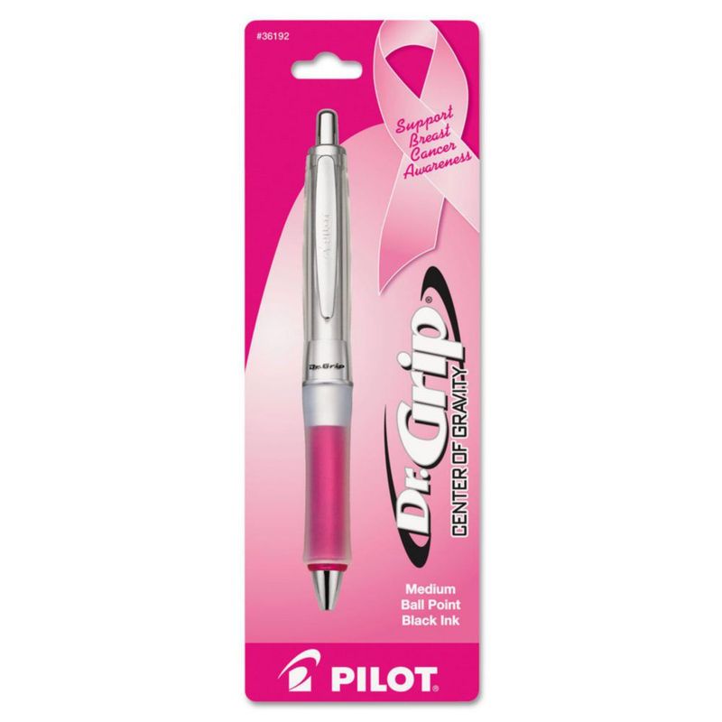 Bolígrafo Pilot Dr.Grip 1 mm Tinta Negra con Cinta Rosa
