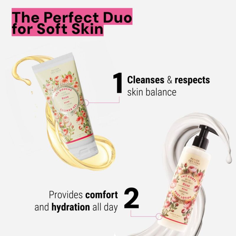 Set de gel de ducha y loción corporal Panier des Sens 200 ml + 250 ml