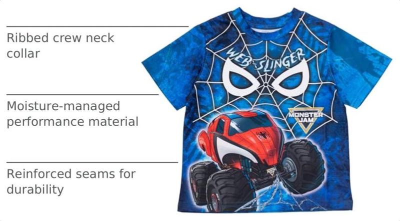Camiseta Monster Jam Spiderman Azul 5