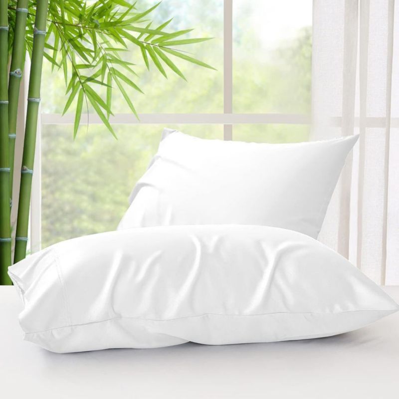 Funda de almohada BEDELITE King 51 cm Bambú Rayón Blanco (Pack de 2)
