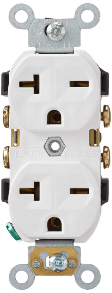 Toma Leviton 20A 250Vca 2 polos blanco