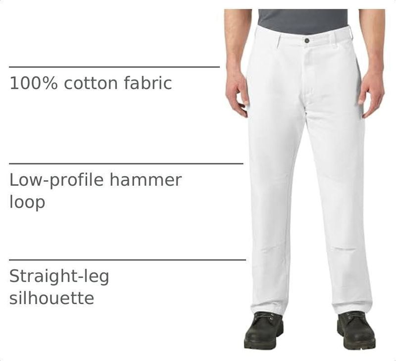 Pantalones Dickies Doble Rodilla en Blanco