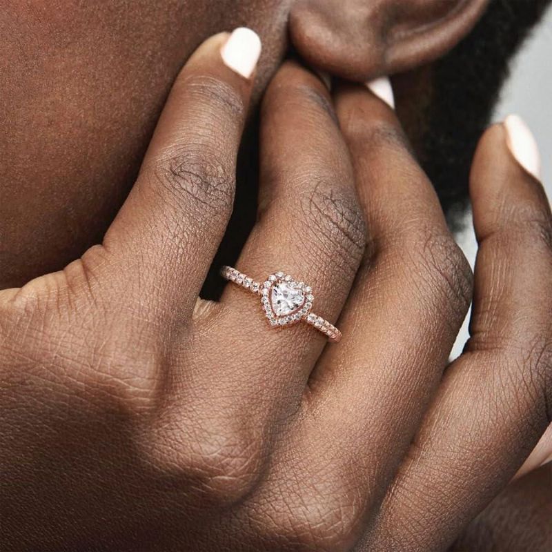 ANILLO PANDORA Corazón Elevado Brillante 5