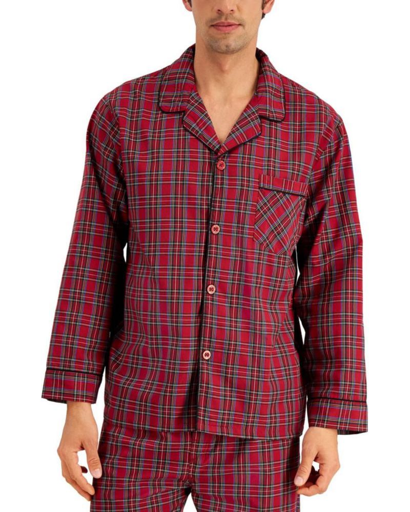 Pijama Hanes talla S rojo a cuadros (tejido)