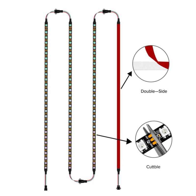 Tira de luz RGB direccionable BTF-LIGHTING 48 cm (Pack de 4)