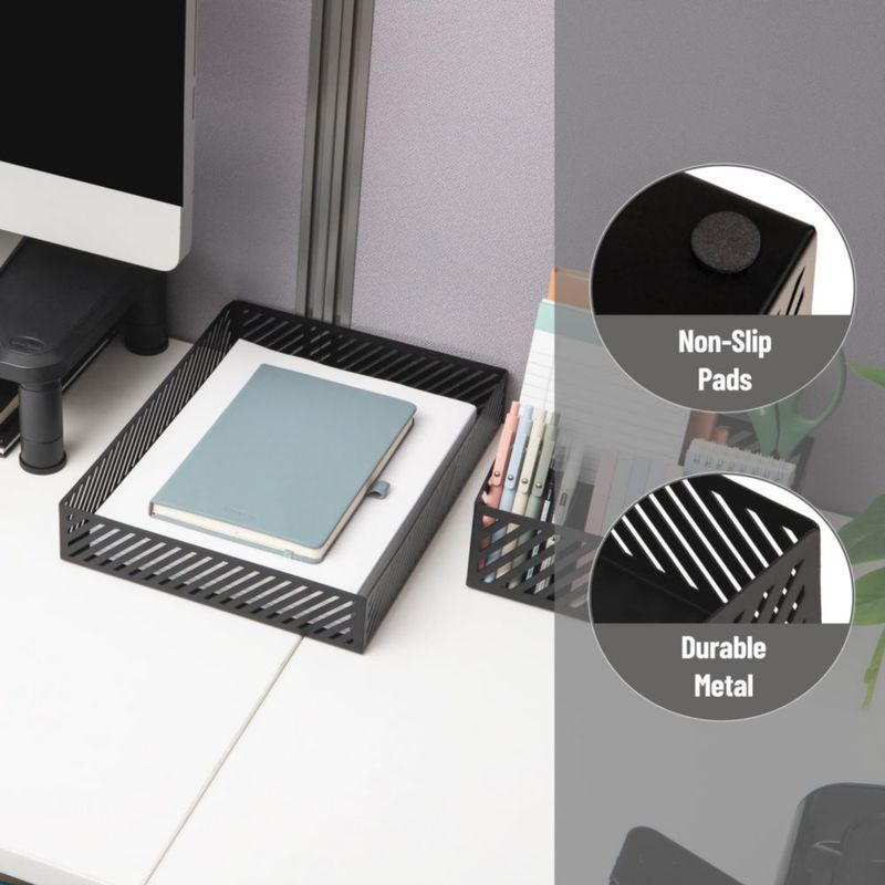 Bandeja de papel Mind Reader 25x32x6 cm metal negro