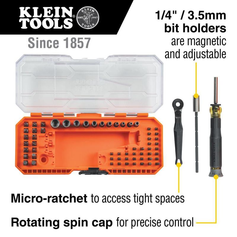 Juego de herramientas Klein Tools 32787 64 piezas microtrinquete