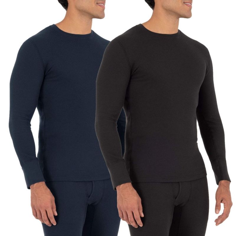 Camiseta térmica Fruit of the Loom pack de 2 (negro/azul marino) XL