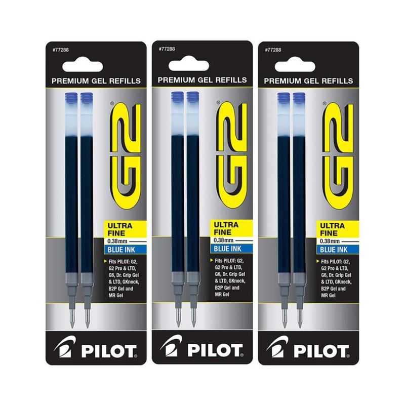 Recargas de bolígrafo PILOT 038 mm azul - paquete de 6