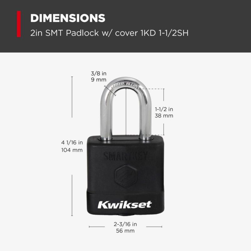Candado Kwikset SmartKey Re-codificable de Acero con Cubierta Protectora