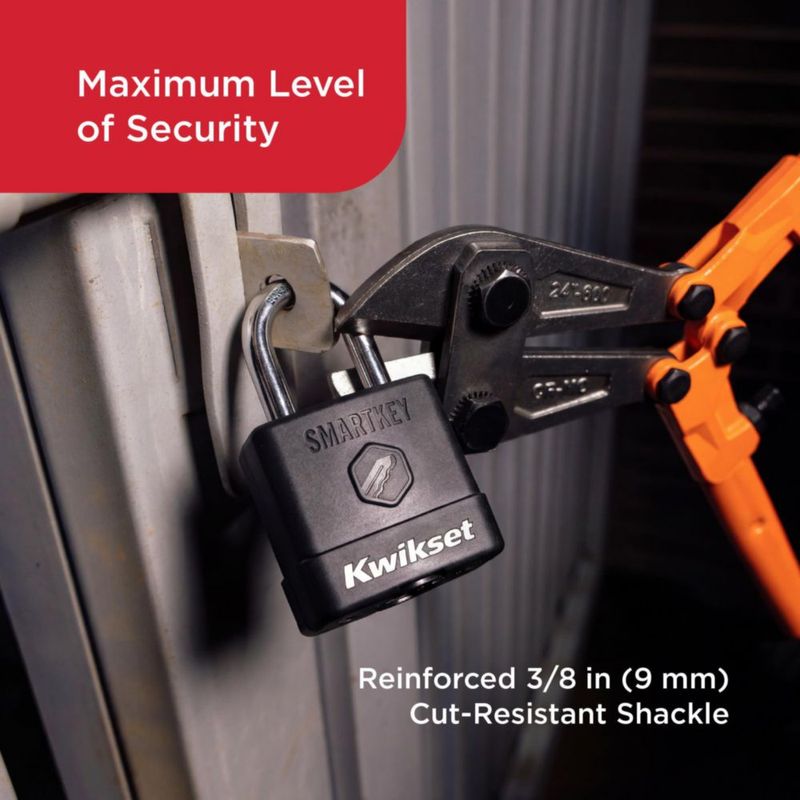 Candado Kwikset SmartKey Re-codificable de Acero con Cubierta Protectora