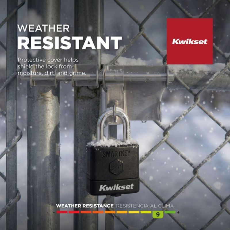 Candado Kwikset SmartKey Re-codificable de Acero con Cubierta Protectora