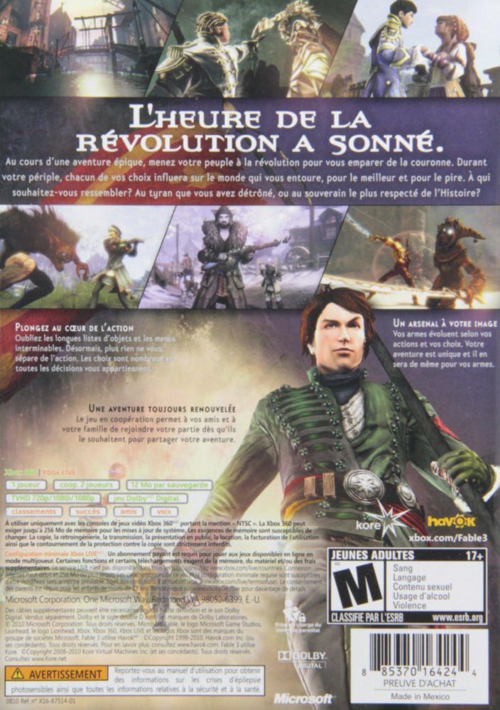 Videojuego Microsoft Fable III Xbox 360 Nuevo