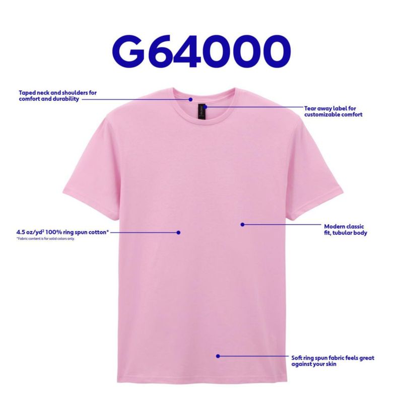 Camiseta Gildan G64000 Blanca 3XL – Pack de 36