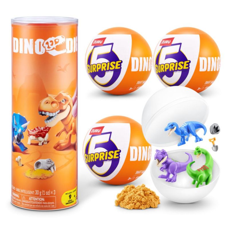 Figura de juguete 5 Surprise Cápsula Dino 3‑Pack ZURU