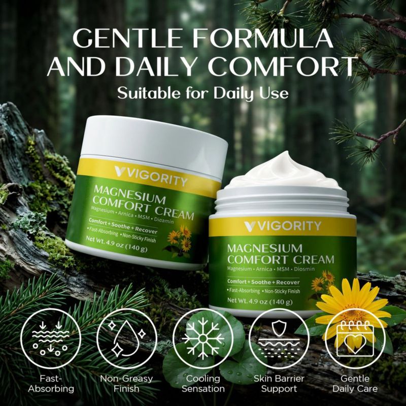 Crema de Magnesio Vigority 140 g 49 oz Loción de Alivio