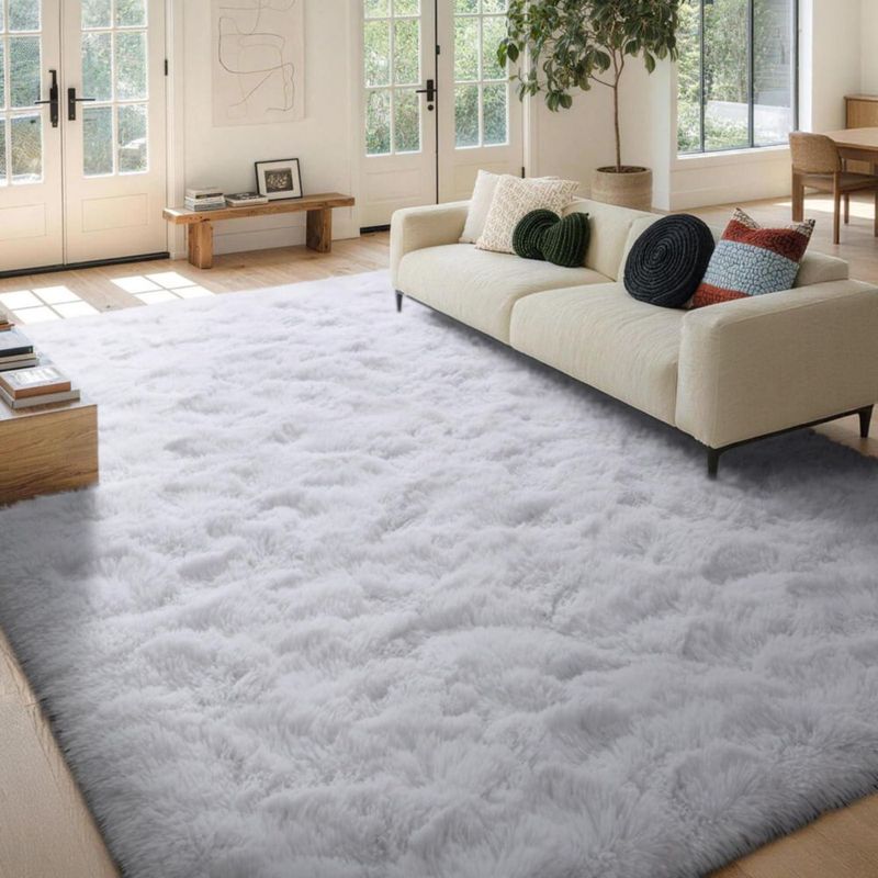 Alfombra FinRèc Home 178x254 cm Blanca Antideslizante y Peluda