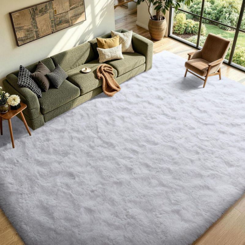 Alfombra FinRèc Home 178x254 cm Blanca Antideslizante y Peluda