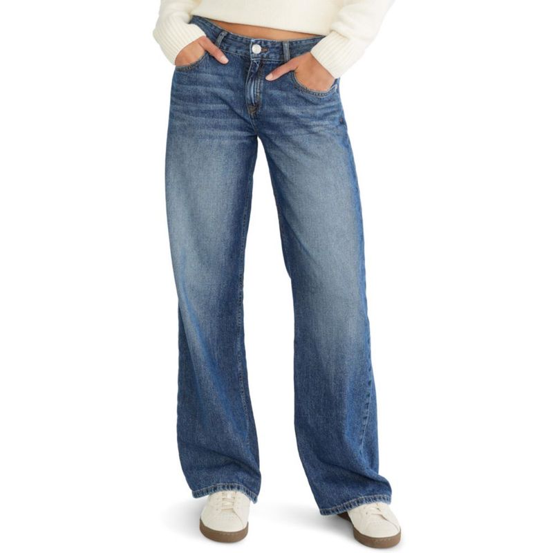 PANTALONES AEROPOSTALE Holgados Pierna Ancha Lavado Oscuro 81 cm